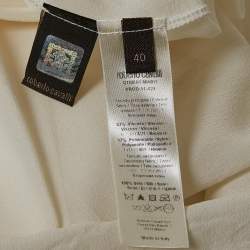 Pre Owned Roberto Cavalli White Pointelle Knit Cowl Neck Maxi Dress S