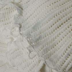 Pre Owned Roberto Cavalli White Pointelle Knit Cowl Neck Maxi Dress S