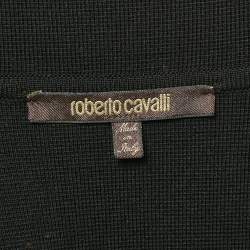 Pre Owned Roberto Cavalli Black Wool Knit Single Breasted Blazer M
