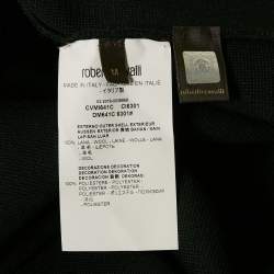 Pre Owned Roberto Cavalli Black Wool Knit Single Breasted Blazer M