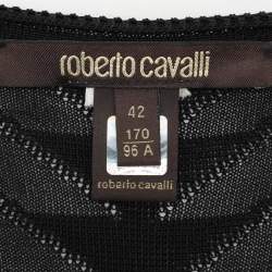 Pre Owned Roberto Cavalli Ombre Knitted Fabric Full Sleeve Midi Dress M