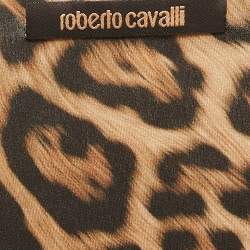 Pre Owned Roberto Cavalli Multicolor Animal Print Jersey Gathered Maxi Dress XL