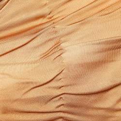 Pre Owned Roberto Cavalli Brown Jersey Brooches Detail Maxi Dress S