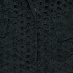 Pre Owned Roberto Cavalli Black Cutwork Cotton Button Front Blazer M