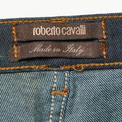 Pre Owned Roberto Cavalli Dark Blue Denim Straight Fit Jeans S/Waist 29"