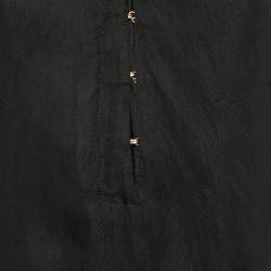 Pre Owned Roberto Cavalli Black Crinkled Crepe Tunic Top S