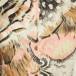 Pre Owned Roberto Cavalli Multicolor Printed Silk Shirt XS