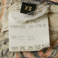 Pre Owned Roberto Cavalli Multicolor Printed Silk Shirt XS