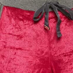 Pre Owned Roberto Cavalli Gym Pink Velvet Jogger Pants M
