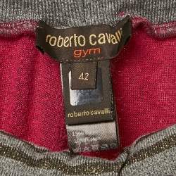 Pre Owned Roberto Cavalli Gym Pink Velvet Jogger Pants M