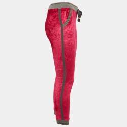 Pre Owned Roberto Cavalli Gym Pink Velvet Jogger Pants M