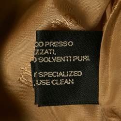 Pre Owned Roberto Cavalli Beige Leather Laser Cut-Work Detail Wide Leg Pants M