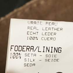 Pre Owned Roberto Cavalli Green Textured Leather and Suede Lace-Up Jacket M