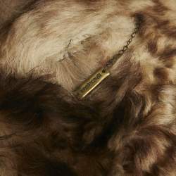 Pre Owned Roberto Cavalli Khaki Suede and Fox Fur Jacket S