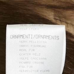 Pre Owned Roberto Cavalli Khaki Suede and Fox Fur Jacket S