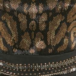 Roberto Cavalli Black Embellished Crepe Sleeveless Gown S