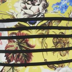 Pre Owned Roberto Cavalli Yellow Multicolor Printed Jersey Long Dress S