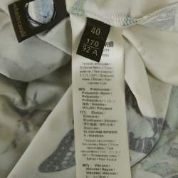 Pre Owned Roberto Cavalli Yellow Multicolor Printed Jersey Long Dress S