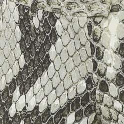 Pre Owned Roberto Cavalli Grey Snakeskin Print Crepe Straight Leg Pants S