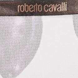 مملوكة مسبقًا Roberto Cavalli Multicolor Floral Print Silk Ruffle Belted Dress S