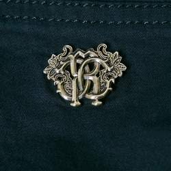Pre Owned Roberto Cavalli Navy Blue Cotton Skinny Pants S