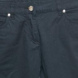 Pre Owned Roberto Cavalli Navy Blue Cotton Skinny Pants S