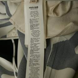 Pre Owned Roberto Cavalli White/Black Printed Crepe Pants S