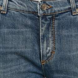 Pre Owned Roberto Cavalli Blue Washed Denim Skinny Jeans M Waist 28"