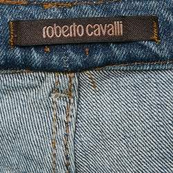 Pre Owned Roberto Cavalli Blue Washed Denim Skinny Jeans M Waist 28"