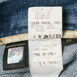 Pre Owned Roberto Cavalli Blue Washed Denim Skinny Jeans M Waist 28"