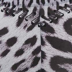 Pre Owned Roberto Cavalli Blue Leopard Print Jersey Leggings S