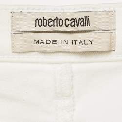 Pre Owned Roberto Cavalli White Denim Skinny Jeans M Waist 30"