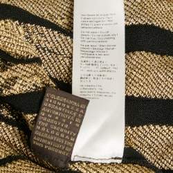 Roberto Cavalli Black/Gold Knit Pleated Mini Skirt M