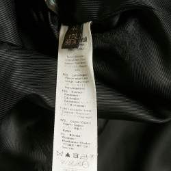 Pre Owned Roberto Cavalli Black Wool Belted Button Detail Trench Coat M