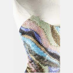 Roberto Cavalli Multicolor Beaded Mini Dress IT 38