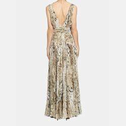Roberto Cavalli Printed Silk Maxi Dress IT 40