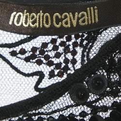 Pre Owned Roberto Cavalli Multicolor Printed Jersey Embellished Sleeveless Short Dress S