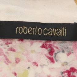 Pre Owned Roberto Cavalli Multicolor Floral Print Silk Top S
