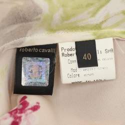 Pre Owned Roberto Cavalli Multicolor Floral Print Silk Top S
