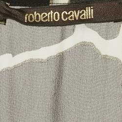 مملوكة مسبقًا Roberto Cavalli Black Printed Crepe Maxi Dress L