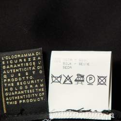 Pre Owned Roberto Cavalli Black Silk Chiffon & Satin Trim Detail Tunic Top M