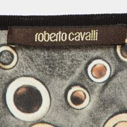 Pre Owned Roberto Cavalli Brown Eyelet Detail Top S