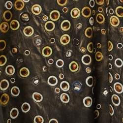 Pre Owned Roberto Cavalli Brown Eyelet Detail Top S