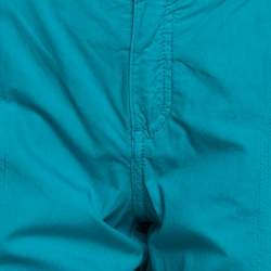 Pre Owned Roberto Cavalli Blue Cotton Cargo Bermuda Shorts L