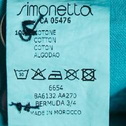 Pre Owned Roberto Cavalli Blue Cotton Cargo Bermuda Shorts L