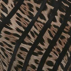 Pre Owned Roberto Cavalli Brown Leopard Print Silk Sleeveless Top S