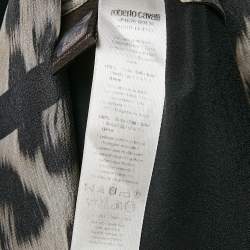 Pre Owned Roberto Cavalli Brown Leopard Print Silk Sleeveless Top S