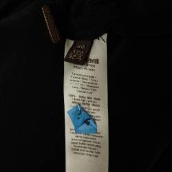 Pre Owned Roberto Cavalli Black Silk Lace Trimmed Top S