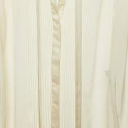 Pre Owned Roberto Cavalli Cream Silk Embroidered Button Front Shirt S