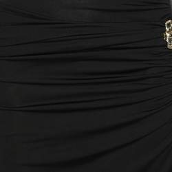 Roberto Cavalli Black Stretch Fabric Embellished Dress S
